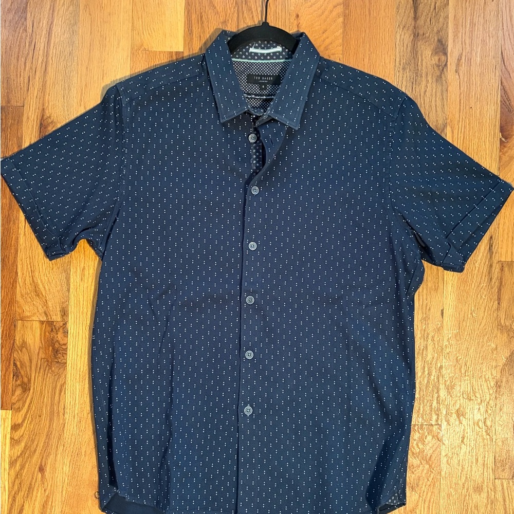 Ted Baker Dark Blue Patterned Men's Shirt